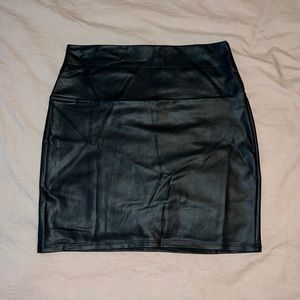 Black leather skirt